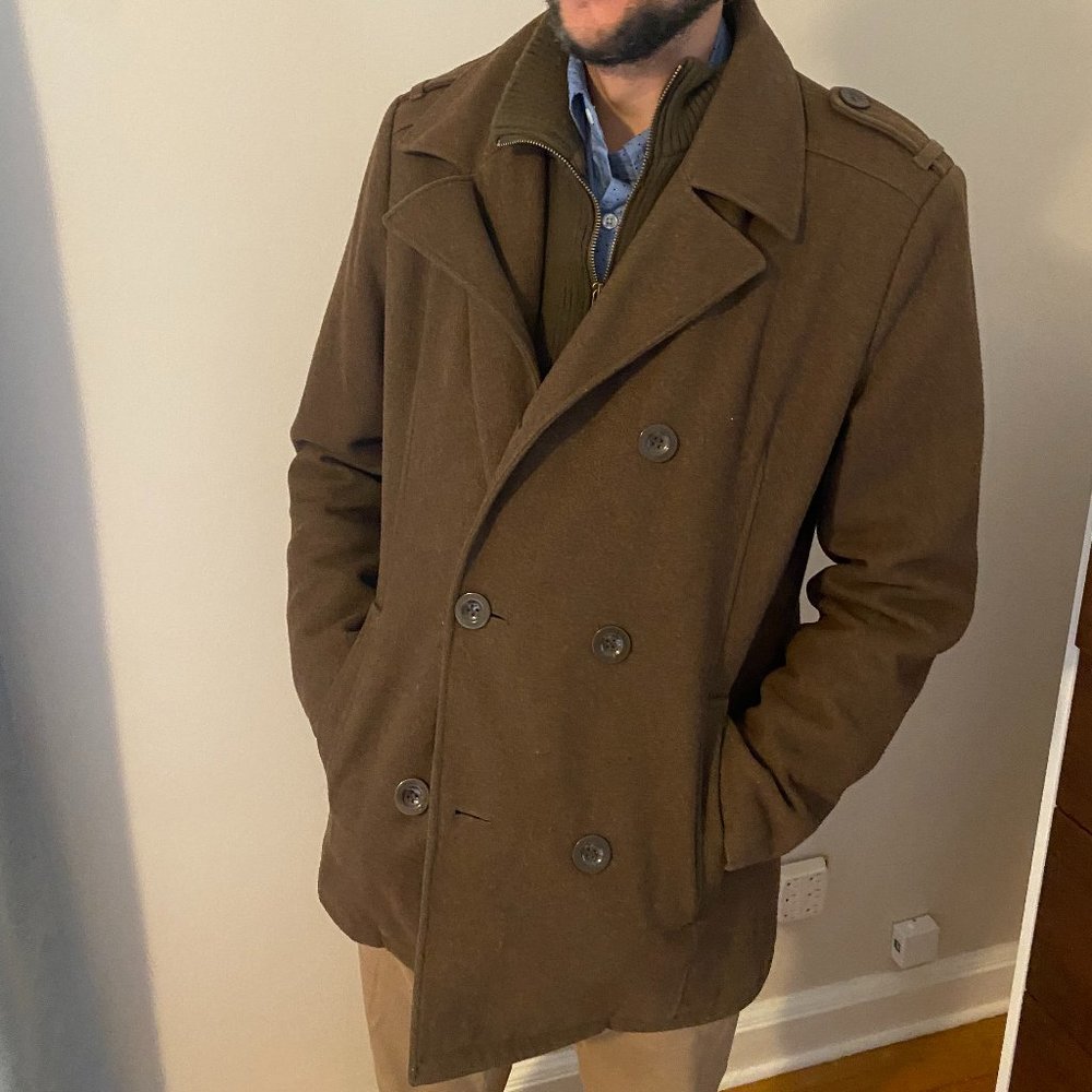 Kenneth Cole Reaction Peacoat, Brown, Men's Size M